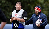 Dylan Hartley (left) was named on the bench for the first time under Eddie Jones