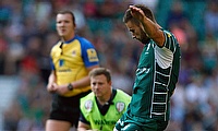 Tommy Bell (right) kicked 15 points for London Irish