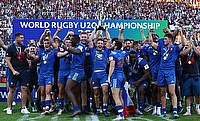 France celebrating their win in World Rugby U20 Championship 2018