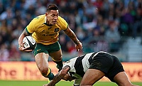 Israel Folau (left) will start at outside centre for the first time in his career