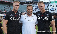 The Du Preez twins with dad Robert