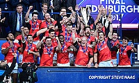 Saracens celebrating the Champions Cup win in 2017