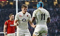 Owen Farrell (centre) led England currently hold the top position in Six Nations