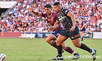 Folau Fainga'a (right) scored the opening try for Brumbies