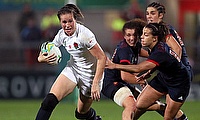 Emily Scarratt (left) recently captained England Women to a Six Nations title