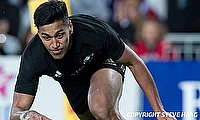 Reiko Ioane was one of the try scorer for Blues