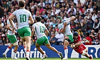 Pedro Bettencourt of Portugal runs with the ball whilst under pressure during the Rugby World Cup game against Georgia