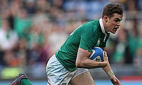 Garry Ringrose saw red towards the end of the first half in Cardiff