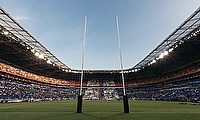 Rugby poles in a stadium