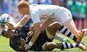 James Rodwell making the tackle against Fiji