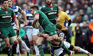 Owen Williams, who kicked four penalties, is tackled by Matt Banahan