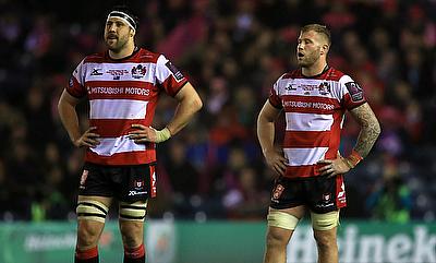 Gloucester's Ross Moriarty, pictured right, and Jeremy Thrush look on after their Murrayfield agony