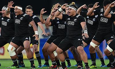 New Zealand perform the haka ahead of their semi-final with France