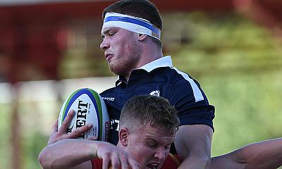 Alex Craig wins lineout ball for Scotland in their fifth place semi-final with Wales
