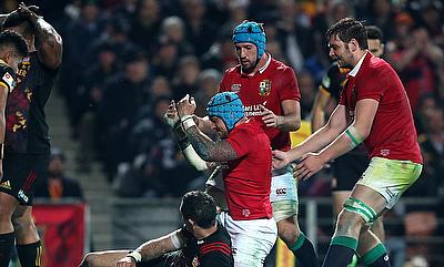 Jack Nowell, centre, shone for the Lions