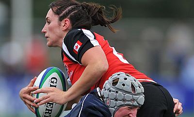 Canada captain Kelly Russell led her team to an easy World Cup opening win over Hong Kong