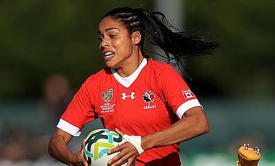 Canada's Magali Harvey scored her sixth try of the 2017 Women's World Cup in the 15-0 win over Wales