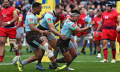 Marcus Smith inspires Harlequins to hold on in 76-point try-fest