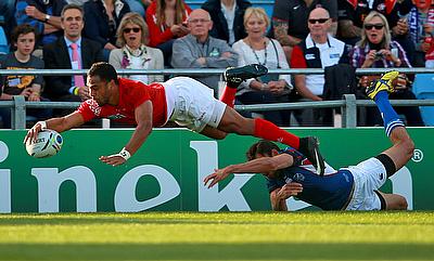 Telusa Veainu scored Tonga's final try in the game