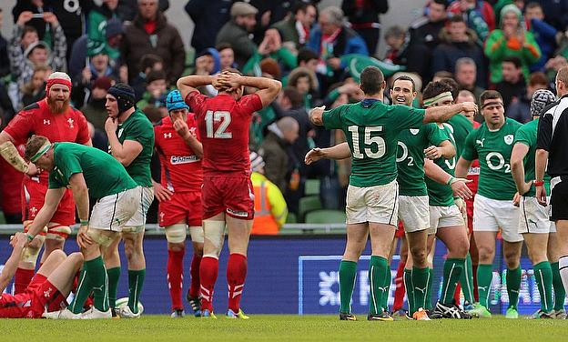 Ireland celebrate beating Wales during the RBS 6 Nations match.