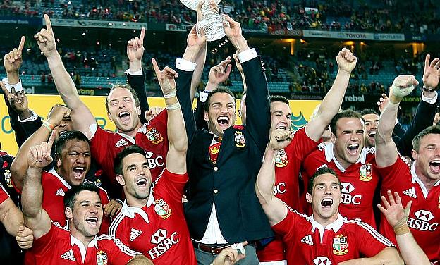The British and Irish Lions celebrate their Test series victory over Australia last year