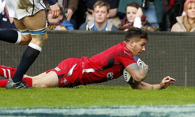 Rhys Webb goes in for Wales' opening try