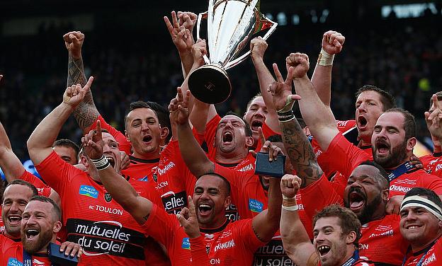 Toulon celebrate with the Champions Cup