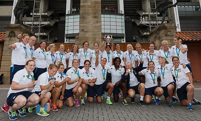 The England Women 2014 World Cup-winning squad pictured at Twickenham