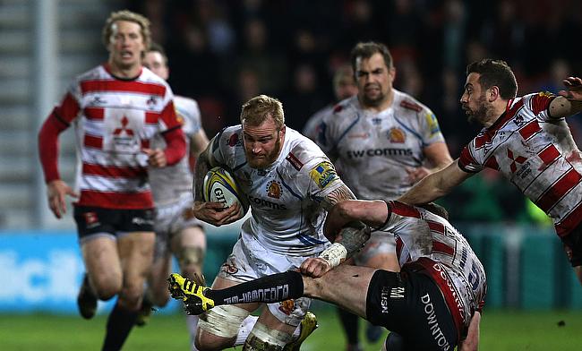 Damian Welch scored a late try to give Exeter a draw with Gloucester