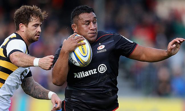 Mako Vunipola on the charge against Wasps