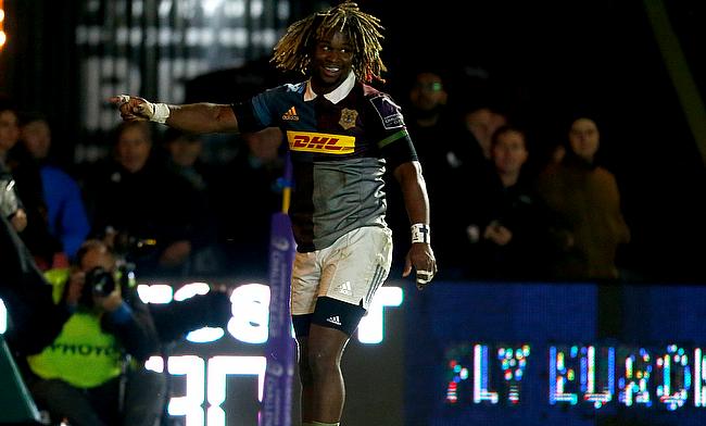 Tries from Mat Luamanu, Marland Yarde, pictured, and James Chisholm were not enough for Harlequins