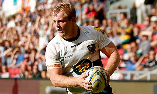 Mike Haywood scored two tries for Northampton Saints