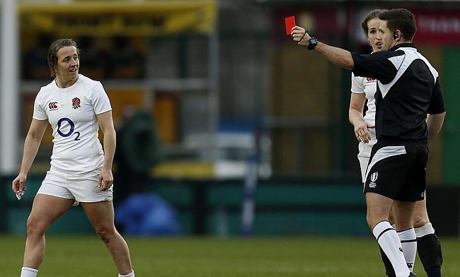 Katy McLean was sent off against Italy