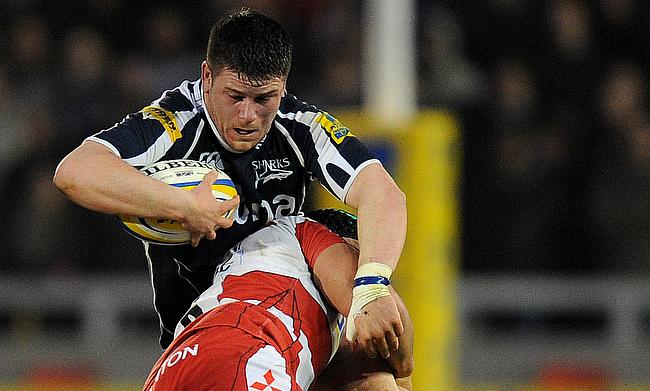 Marc Jones, with ball, will return to Sale Sharks from Bristol this summer