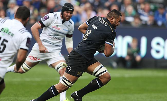Taulupe Faletau, pictured right, touched down twice for Bath against Brive