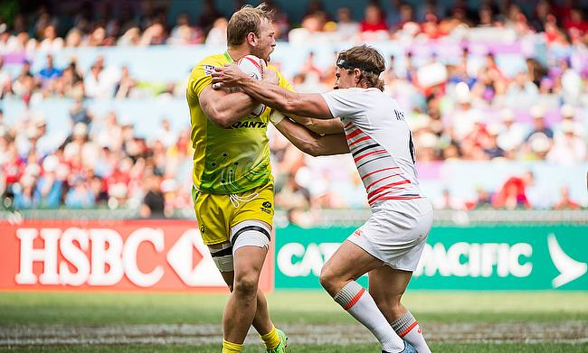 England vs Australia during their HSBC World Rugby Sevens Series match as part of the Cathay Pacific / HSBC Hong Kong Sevens