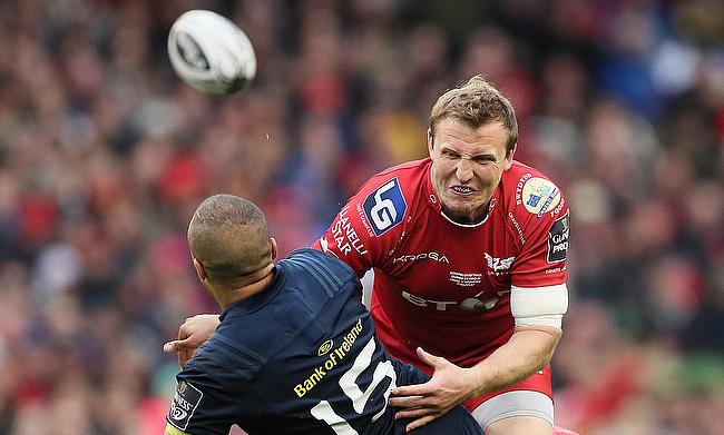 Hadleigh Parkes (right) celebrated his Wales call-up with a try