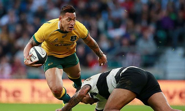 Israel Folau (left) will start at outside centre for the first time in his career