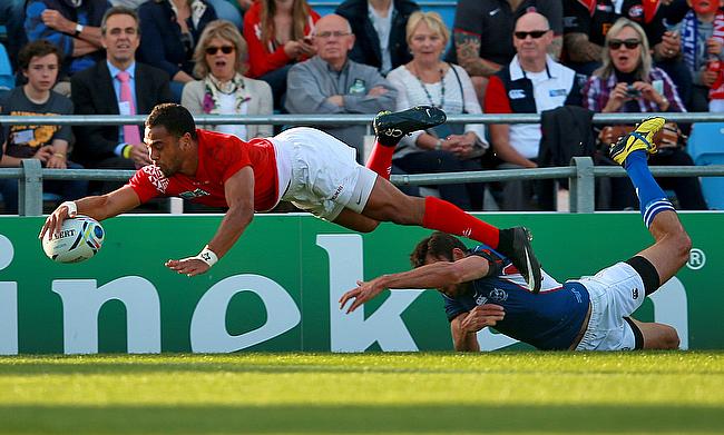 Telusa Veainu scored Tonga's final try in the game