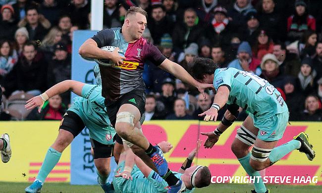 Alex Dombrandt was one of the try scorer for Harlequins