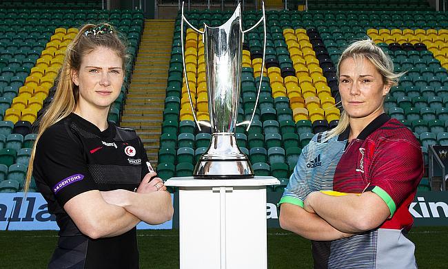 Saracens captain Lotte Clapp (left) has signed a new deal with Saracens