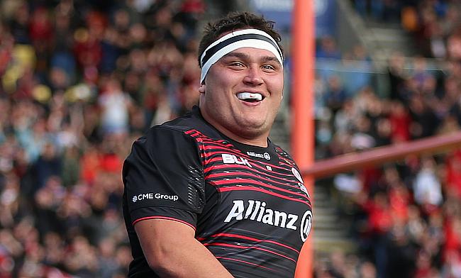 Jamie George scored two tries for Saracens