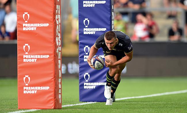 Ollie Sleightholme scored a hat-trick for Northampton Saints