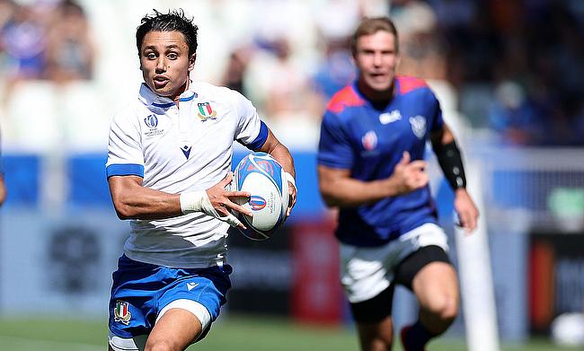 Ange Capuozzo scored a try for Italy
