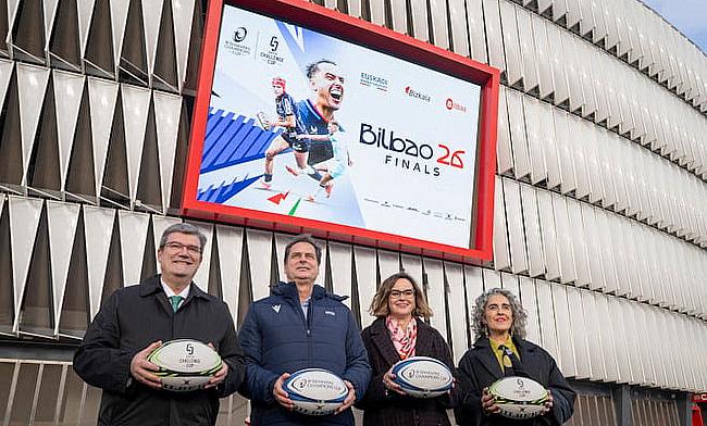 The Mayor of Bilbao, Juan Mari Aburto, EPCR Chief Executive Officer, Jacques Raynaud, Deputy General of Bizkaia, Elixabete Etxanobe and The Vicelehend
