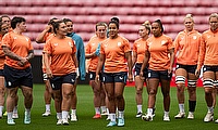English Roses Football Stadium Run of the England Red Roses before the opening game of England ...